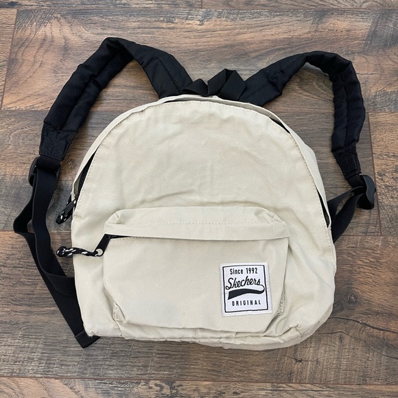 Skechers Handbags - Skechers backpack, light beige and black color.